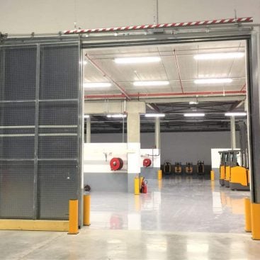 Portes coulissantes pare-flamme et coupe-feu